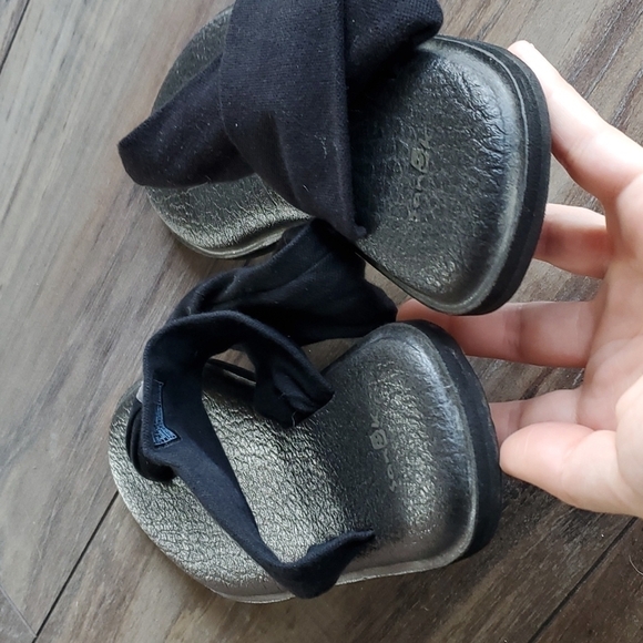 Sanuk Yoga sling flip flop thong sandals textile Strappy shoes sz 9 - Picture 4 of 9